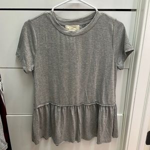 SUPER COMFY GREY PEPLUM STYLE SHIRT